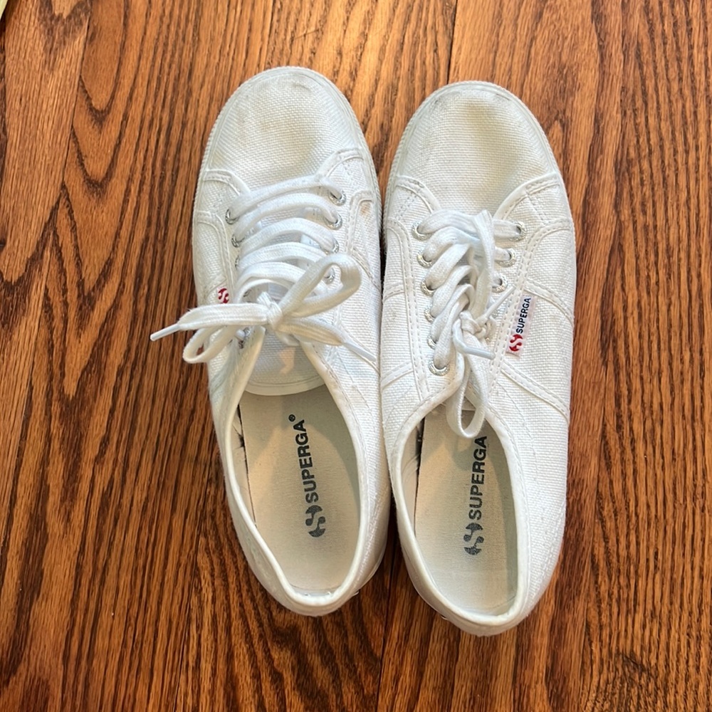 White platform sneakers